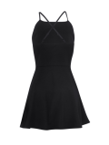 Black Sexy Suspender Waist Solid Color Dress