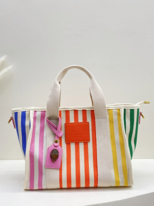 Casual Hand-held One-shoulder Cross-body Canvas Colorful Tote Bag