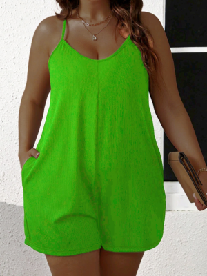 Green Large Size Casual Loose Jumpsuit