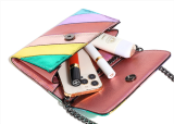 Fashionable Contrasting Color Stitching Crossbody Chain Bag