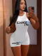 White Fashion Sexy Letter Print Jumpsuit