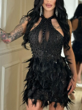 Black Sequin Party Sleeveless Bodycon Dress