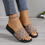 Khak Stylish Thick-soled Open-toe Beach Sandals