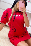 Summer Fashion Printed Hooded Dress