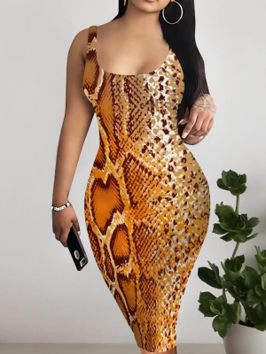 Fashion Casual Printed Women's Plus Size Dress