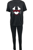 Fashionable Casual O-Neck Printed Street Two-Piece Suit