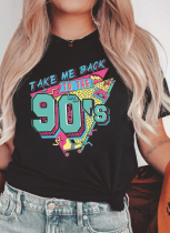 Black Printed Plus Size Women's Short Sleeve T-Shirt