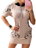 Summer Fashion Printed Hooded Dress
