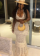 Sexy Solid Color Knitted Halter Neck Tassel Beach Dress Two Piece Set