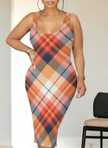 Casual Printed U-Neck Oversized Dress