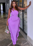 Sexy Slope Neck Sleeveless Hip Dress