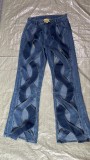 Fashionable Metal Button Twist Love Jeans