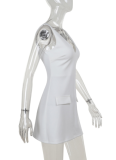Sexy V-Neck Sleeveless Waist Dress