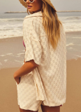 Holiday Style Ladies Shirt Fashion Casual Shorts Two Piece Set