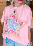 Fashion Star Patch Loose Top