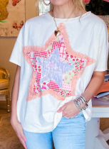 Fashion Star Patch Loose Top
