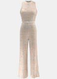 Summer Sleeveless Printed Wide-Leg Trousers Two-Piece Suit
