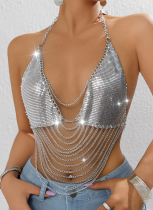 Fashion Metal Sequins Tassel Sexy Bikini Bra