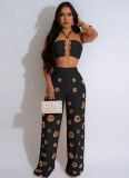 Sexy Hanging Neckline Hole Slimming Two-Piece Set