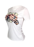 Casual US Dollar Printed Round Neck T-Shirt
