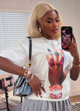 White Loose Simple And Versatile Trendy Short-Sleeved T-Shirt
