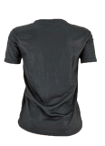 Casual US Dollar Printed Round Neck T-Shirt