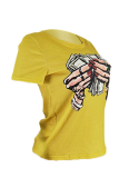 Casual US Dollar Printed Round Neck T-Shirt