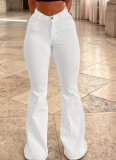 Elastic High Waist Bootcut Denim Trousers