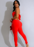 Fashion Women's Solid Color Sleeveless Tube Top Hollow Jumpsuit