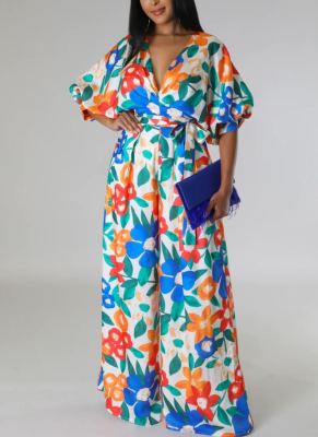 Summer Women's New Fashion Casual Printed Jumpsuit