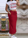 Printed Personality Casual Short-Sleeved Long Skirt Two-Piece Suit