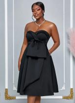 Fashion Women's Solid Color Tube Top Dress