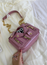 Fashionable Oil Leather Jacket Shoulder Crossbody Bag