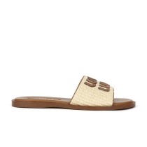 Casual Holiday Letter Braided Flat Beach Flip Flops