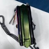 Fashionable PU Color Block Crossbody Handbag
