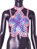 Sexy Gem Embroidered Colorful Halter Top