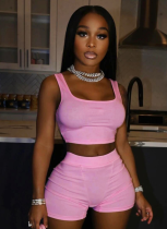Casual Suspender Top Sports Two-Piece Suit
