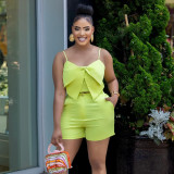 Fashionable Sling Bow Vest Two-piece Set