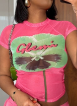 Fashionable Sfumato Mesh Hottie Crop Top