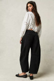 Fashionable Casual Loose Wide-leg Mid-low-rise Washed Jeans