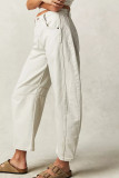 Fashionable Casual Loose Wide-leg Mid-low-rise Washed Jeans