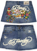 Fashionable High-waisted Denim Hip-hugging Short Skirt