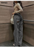 Stylish High Waist Ripped Slim Fit Jeans