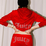 Fashionable Hot Diamond Korean Velvet Casual Two-piece Set