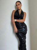 Sexy Glossy Tight Black Dress