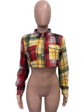 Fashionable Plaid Wool Button-lapel Small Coat