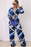 Casual Wide-leg Pants Abstract Pattern Trousers Suit