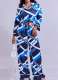Casual Wide-leg Pants Abstract Pattern Trousers Suit