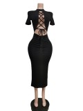 Sexy Strappy Navel-baring Slim Fit Hip-hugging Dress