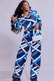 Casual Wide-leg Pants Abstract Pattern Trousers Suit